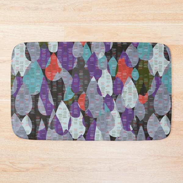 Item preview, Moody grey, purple and turquoise Abstract rain drops designed and sold by FrancesPoff.