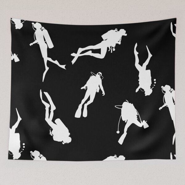 Item preview, scuba diving print, pattern for diving addict designed and sold by in-leggings.