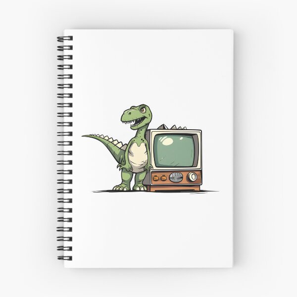 Item preview, Telemaniac Dino - Fun Illustration of a Dinosaur in Front of the TV designed and sold by Crea-Designer.