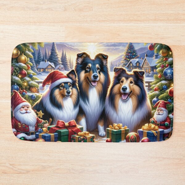 Item preview, Festive Collie Celebrating Christmas Cheer designed and sold by Cris888.