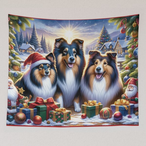 Item preview, Festive Collie Celebrating Christmas Cheer designed and sold by Cris888.