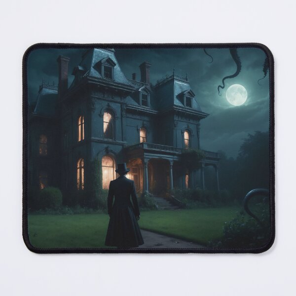Item preview, An eldritch creature in the decadent garden of an abandoned Victorian mansion - Oil painting designed and sold by Giuseppe Cammino.