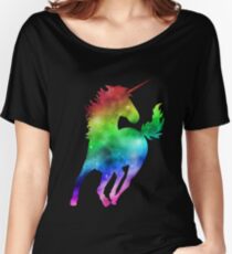 Rainbow Galaxy Unicorn Women's Relaxed Fit T-Shirt