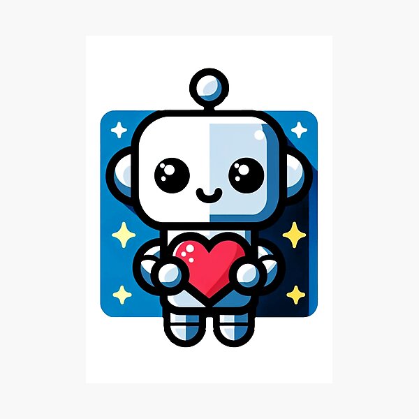 Item preview, Love-Bot: Whimsical Heart-Holding Robot Design designed and sold by TooniversalHub.