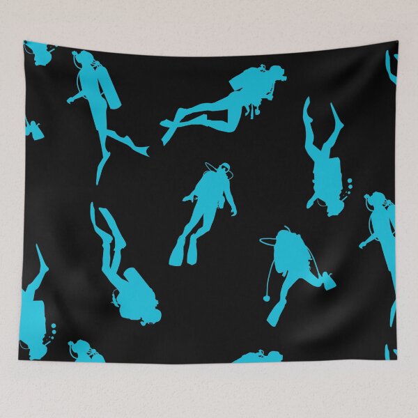 Item preview, scuba diving print, ocean pattern for diving addict designed and sold by in-leggings.