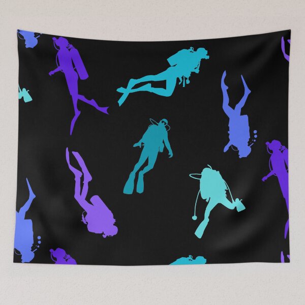 Item preview, scuba diving print, colorfull pattern for diving addict designed and sold by in-leggings.