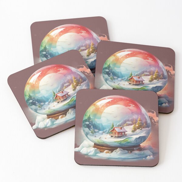 Item preview, Snow globe, rainbow sky , house designed and sold by KiraChie.