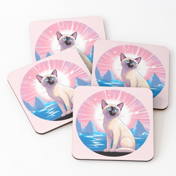 Item preview, Subtle Trans Pride Siamese Cat in Sunbeams designed and sold by ArtliciousHUMAN.