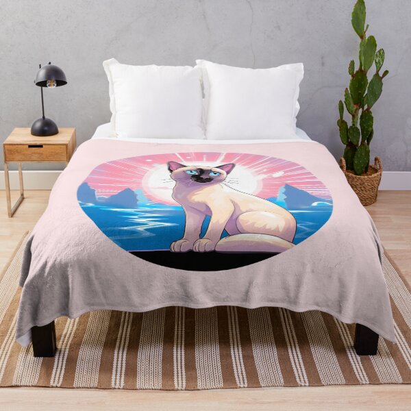 Item preview, Subtle Trans Pride Siamese Cat in Sunbeams designed and sold by ArtliciousHUMAN.