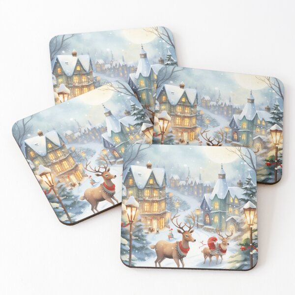 Item preview, Snowy Reindeer Parade designed and sold by cute-animals99.
