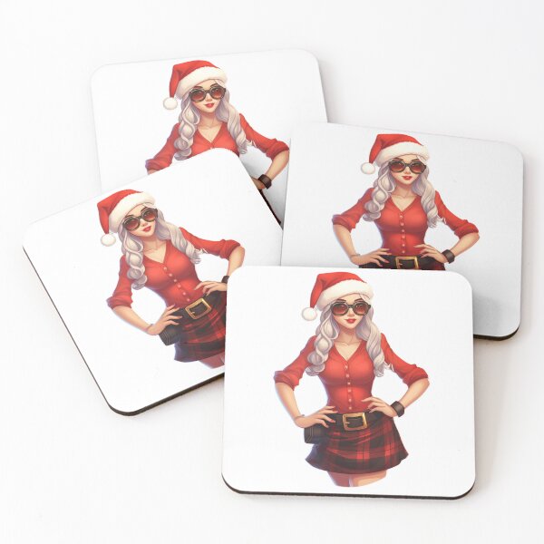 Item preview, Christmas Santa Girl In Skirt | Sticker, T-Shirt designed and sold by NicolasGlowArt.