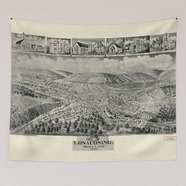 Item preview, Aerial View of Lonaconing, Maryland (1905) designed and sold by allhistory.