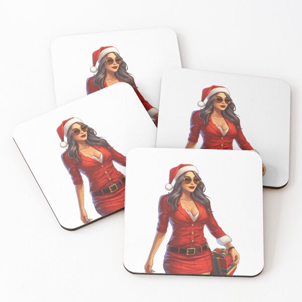 Item preview, Christmas Santa Lady Present | Sticker, T-Shirt designed and sold by NicolasGlowArt.
