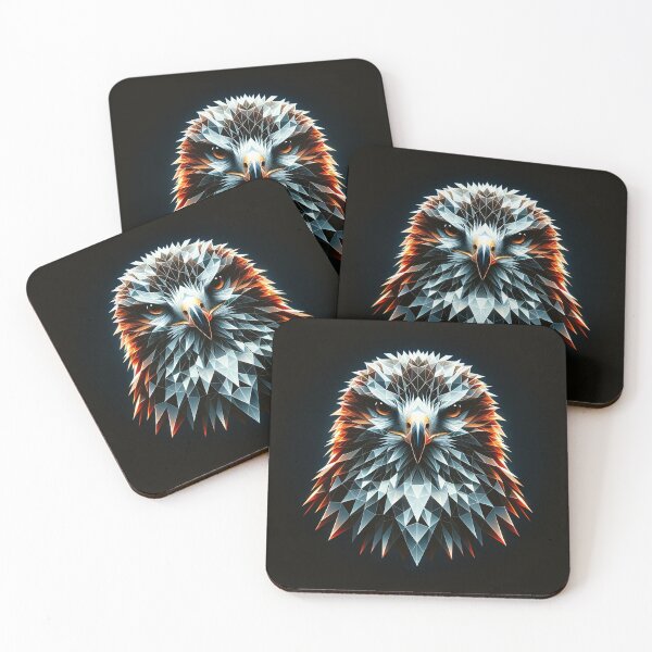 Item preview, Fiery Gaze: Polygonal Hawk Portrait designed and sold by Nick Seidel.