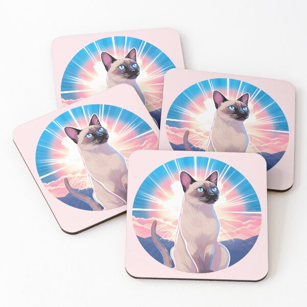 Item preview, Subtle Trans Pride Siamese Cat in Sunbeams designed and sold by ArtliciousHUMAN.