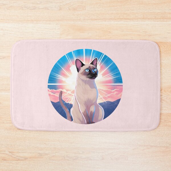 Item preview, Subtle Trans Pride Siamese Cat in Sunbeams designed and sold by ArtliciousHUMAN.