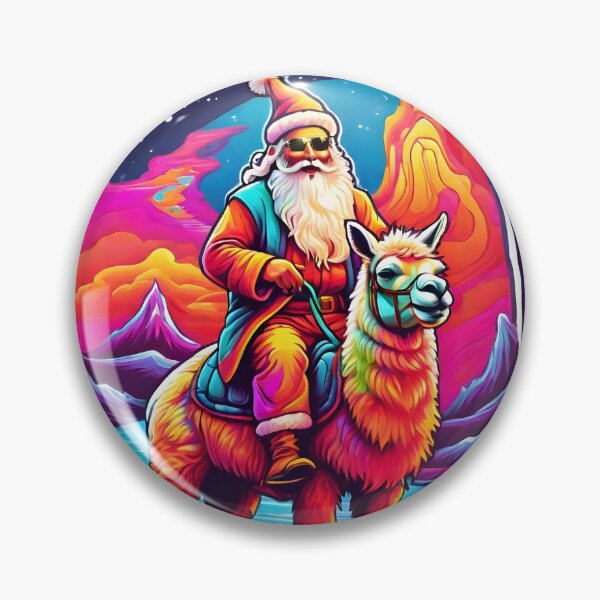 Item preview, Santa Claus on a lama ride whimsical style mountain space backdrop designed and sold by Trendsecne.