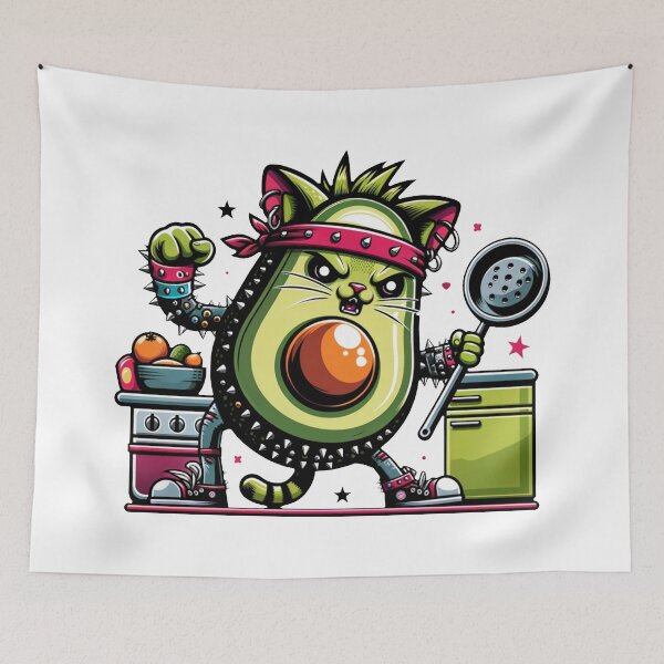 Item preview, Avocato's Punk Kitchen - The Cat Avocado Adventure designed and sold by TooniversalHub.