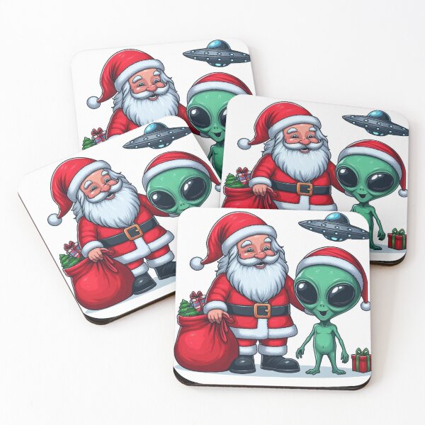 Item preview, Santa and Alien Gift Exchange  designed and sold by HeadTurningArt.