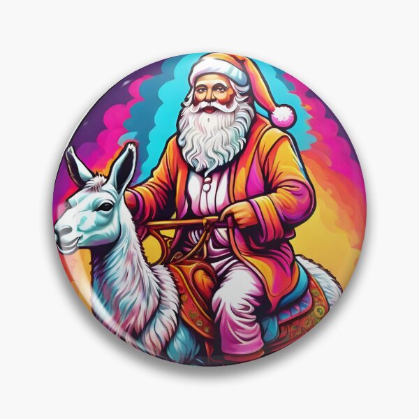 Item preview, Santa Claus on a lama ride whimsical style mountain backdrop designed and sold by Trendsecne.