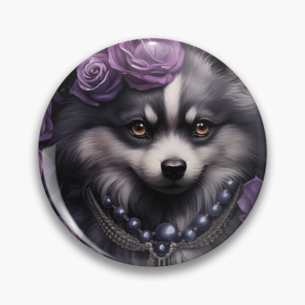 Item preview, Pomsky And Purple Roses designed and sold by Nocturne  Paws.