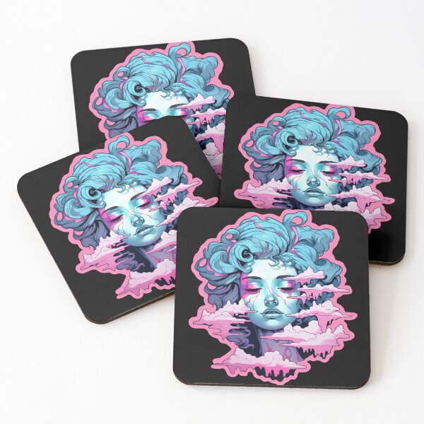 Item preview, Vaporwave Girl Pink Blue Mallsoft designed and sold by Nightarcade.