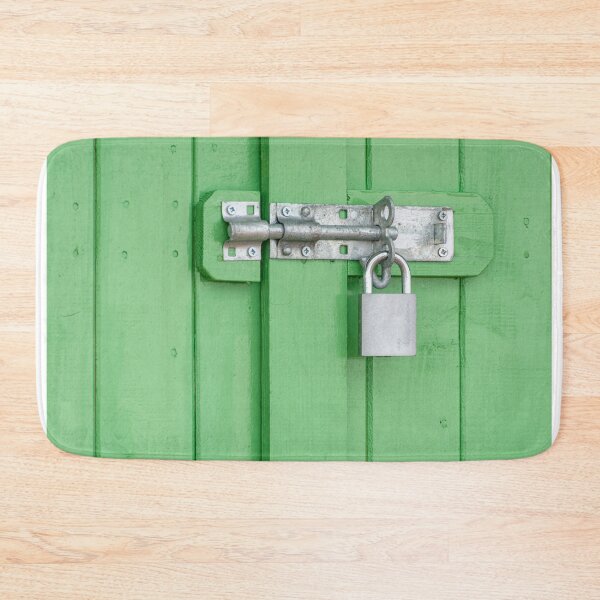 Item preview, Door Locking Bolt and Padlock on a Green Wooden Door designed and sold by dvlcom.
