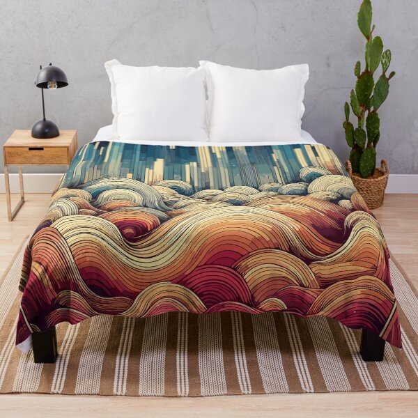 Item preview, Spectrum Colorful Abstract Ocean Waves Pattern designed and sold by TomFrontierArt.