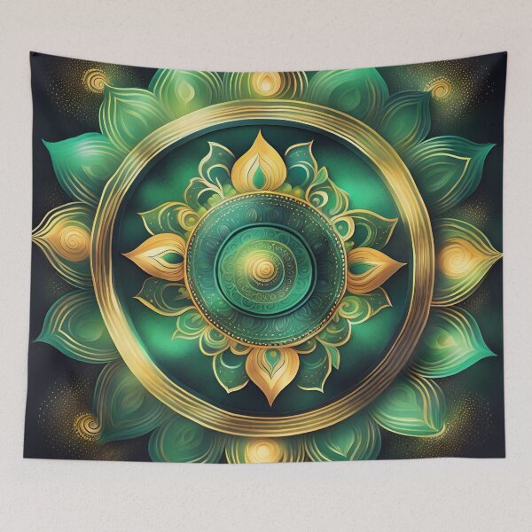 Item preview, Celestial Carnival Boho Green Mandala Delight designed and sold by SpiritualManda.