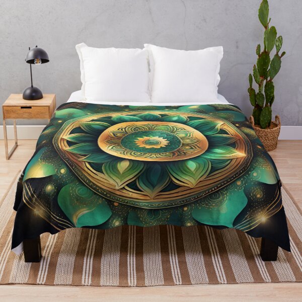 Item preview, Celestial Carnival Green and Gold Mandala Magic designed and sold by SpiritualManda.