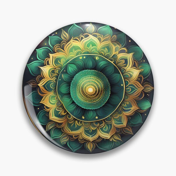 Item preview, Celestial Carnival Green and Gold Mandala Magic designed and sold by SpiritualManda.