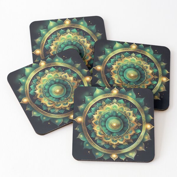 Item preview, Celestial Carnival Green and Gold Mandala Magic designed and sold by SpiritualManda.