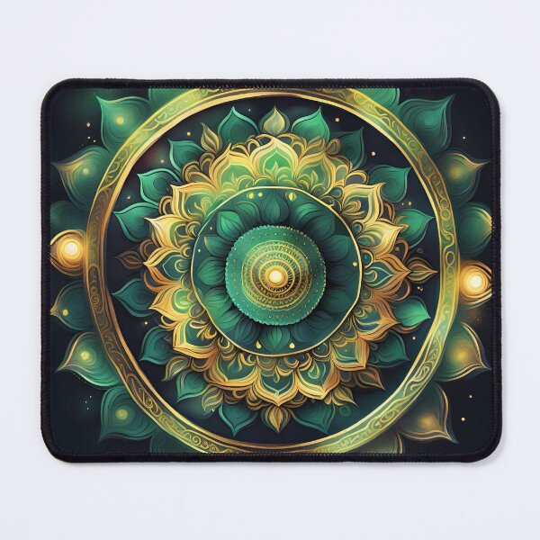 Item preview, Celestial Carnival Green and Gold Mandala Magic designed and sold by SpiritualManda.
