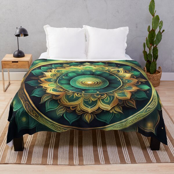Item preview, Celestial Carnival Green and Gold Mandala Magic designed and sold by SpiritualManda.