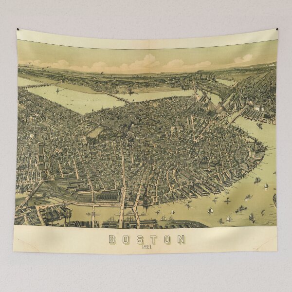 Item preview, Aerial View of Boston, Massachusetts (1899) designed and sold by allhistory.