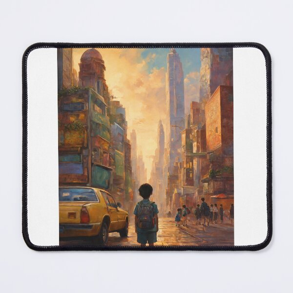 Item preview, A child going to school and looking at skyscrapers designed and sold by AmrTaha86.