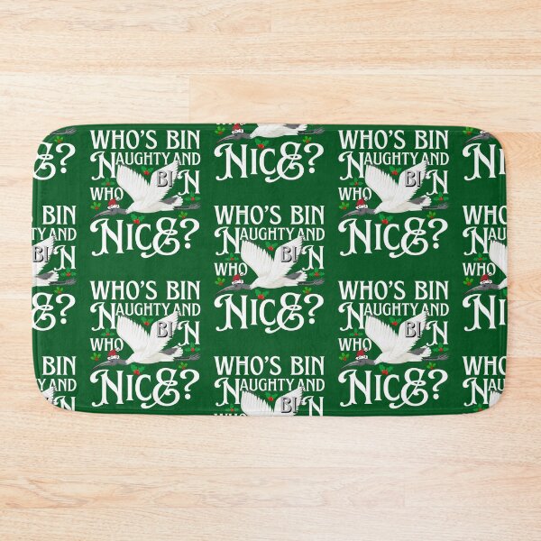 Item preview, Australian White Bin Chicken Christmas Ibis Bird Santa Funny Quotes Who's Bin Naughty And Who's Bin Nice Xmas Animal designed and sold by LittleZea.