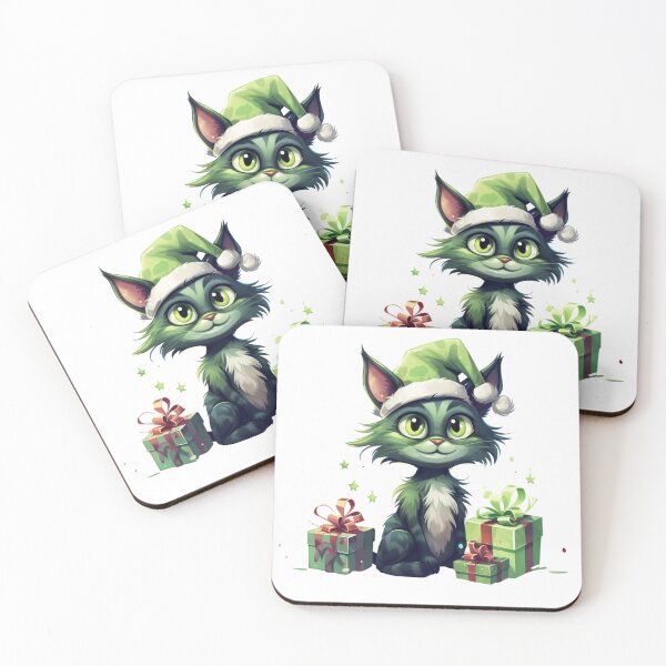 Item preview, Green Cat Christmas designed and sold by slicksdesigns.