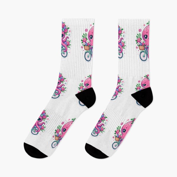 Item preview,  Octopus riding a flowery bicycle. designed and sold by LILY ROSE.