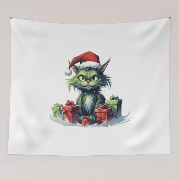 Item preview, Green Cat Christmas designed and sold by slicksdesigns.