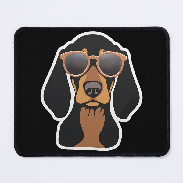 Artikelvorschau, Black And Tan Coonhound In Coolen Sonnenbrillen entworfen und verkauft von CUTEDOGGIEZ.