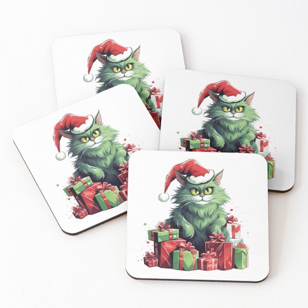 Item preview, Green Cat Christmas designed and sold by slicksdesigns.