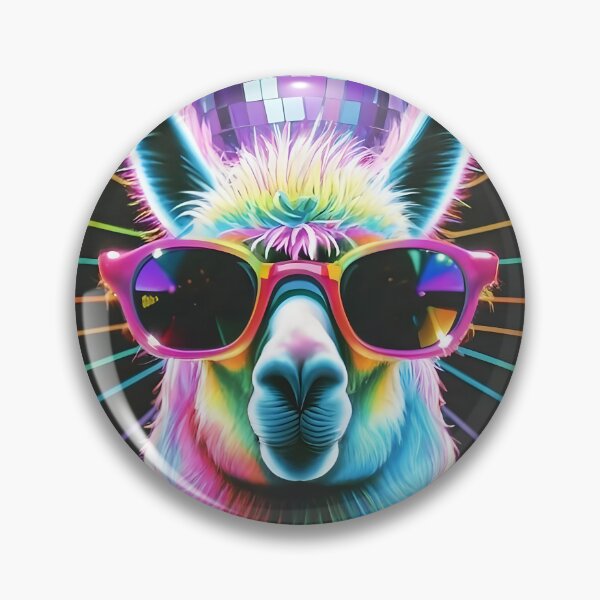 Item preview, Funky neon lama with sunglasses and a disco ball designed and sold by spoo-art.