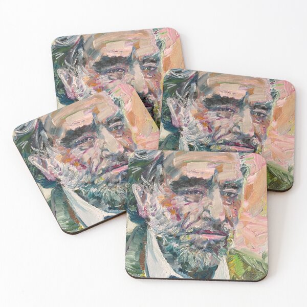 Item preview, CHARLES BUKOWSKI oil portrait designed and sold by lautir.