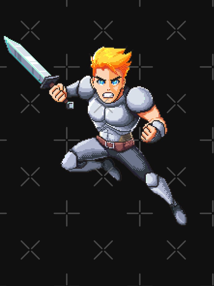 Thumbnail 7 of 7, Classic T-Shirt, Kid Knight Warrior, pixel art designed and sold by djspacegr.