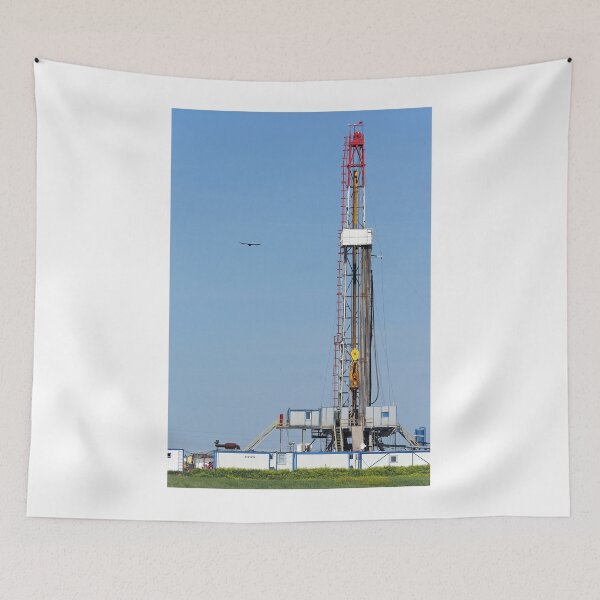 Item preview, oil drilling rig on green field designed and sold by goceris.