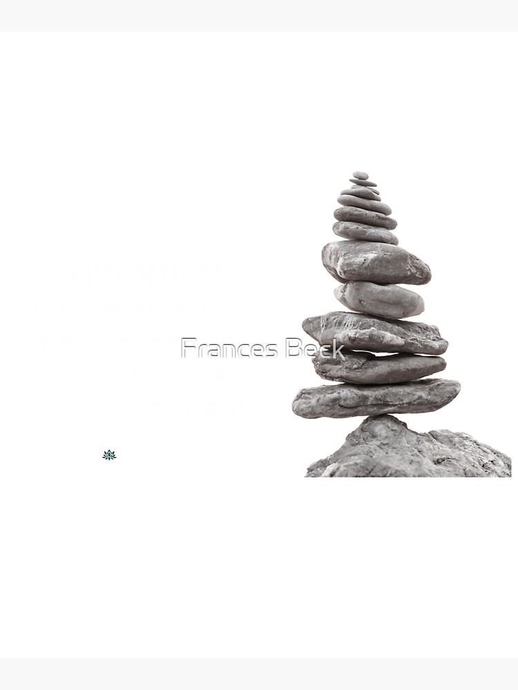 Thumbnail 5 of 5, Tote Bag, Balance Stones - SuperHero Fighting Discrimination Quote designed and sold by FABulous-living.