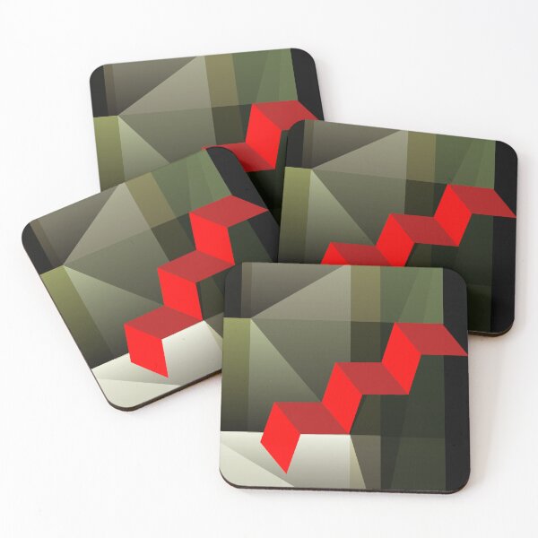 Item preview, Red stairs in green space designed and sold by Yatoff.
