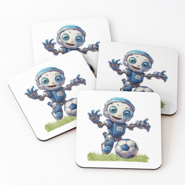 Item preview, Retro Robot Playing Football designed and sold by ZenEvoke.