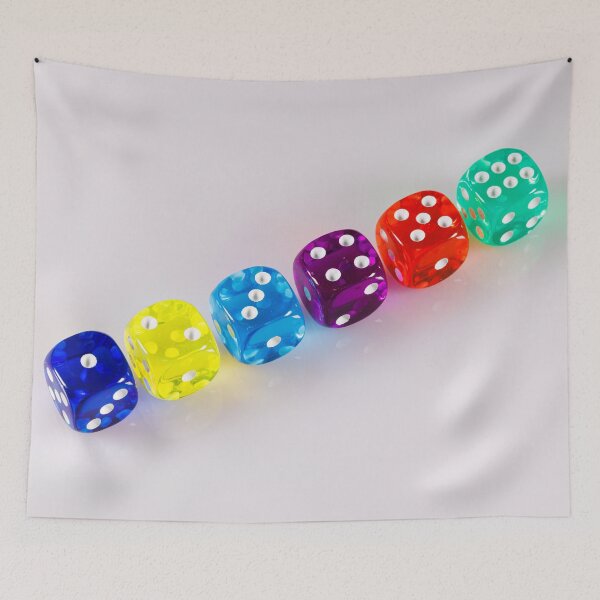 Item preview, A group of colorful 6-sided dice on a white backdrop designed and sold by Giuseppe Cammino.